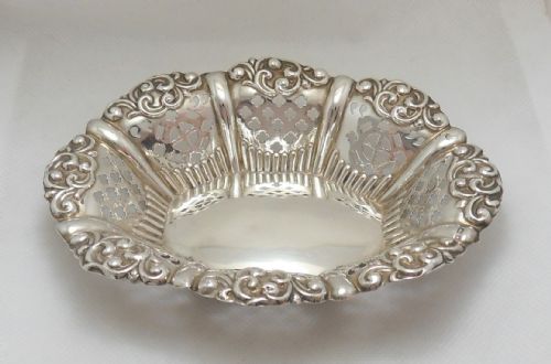 edwardian silver bon bon dish birmingham 1901 - CATEGORY: ANTIQUE SILVER - DATED EDWARDIAN