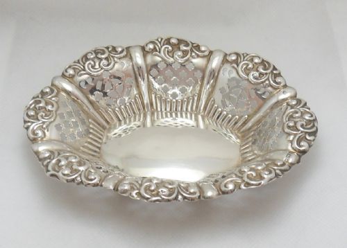 EDWARDIAN SILVER BON BON DISH BIRMINGHAM 1901 - ADDITIONAL PHOTO 3