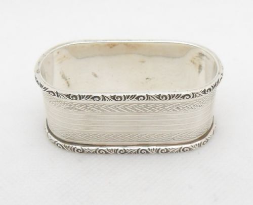 SUPERB OBLONG SILVER NAPKIN RING BIRMINGHAM 1962 - ADDITIONAL PHOTO 1