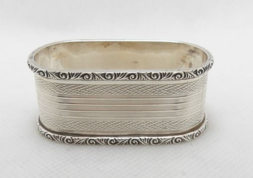 SUPERB OBLONG SILVER NAPKIN RING BIRMINGHAM 1962 - ADDITIONAL PHOTO 2