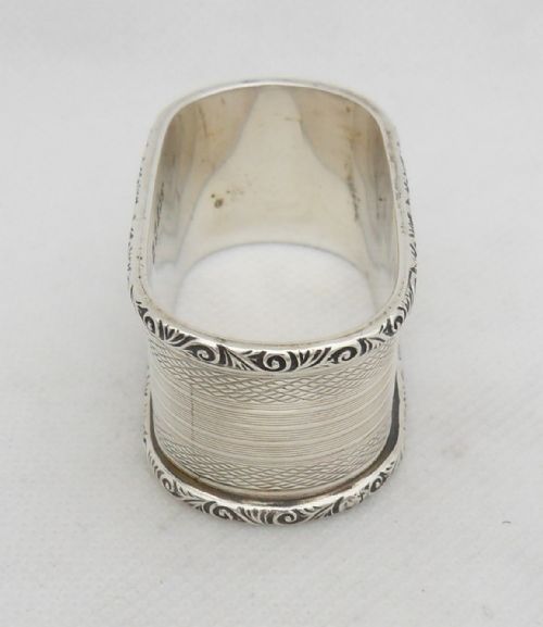 SUPERB OBLONG SILVER NAPKIN RING BIRMINGHAM 1962 - ADDITIONAL PHOTO 3