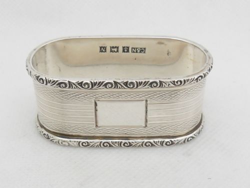 SUPERB OBLONG SILVER NAPKIN RING BIRMINGHAM 1962 - ADDITIONAL PHOTO 4