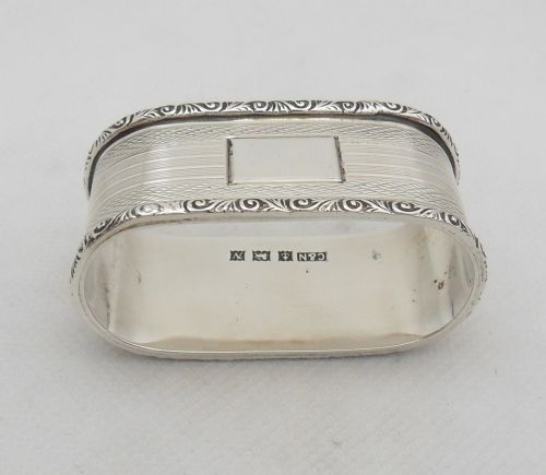 SUPERB OBLONG SILVER NAPKIN RING BIRMINGHAM 1962 - ADDITIONAL PHOTO 5