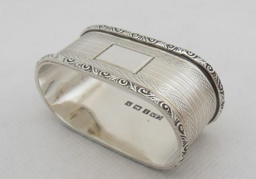SUPERB OBLONG SILVER NAPKIN RING BIRMINGHAM 1962 - ADDITIONAL PHOTO 6