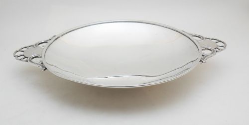 SILVER TWIN HANDLED DISH LONDON 1937 - ADDITIONAL PHOTO 2