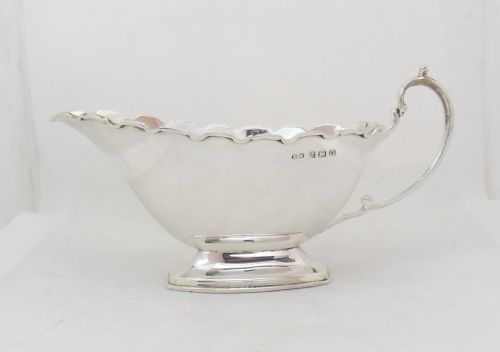 fine silver sauce boat birmingham 1913 - CATEGORY: ANTIQUE SILVER - DATED 1920