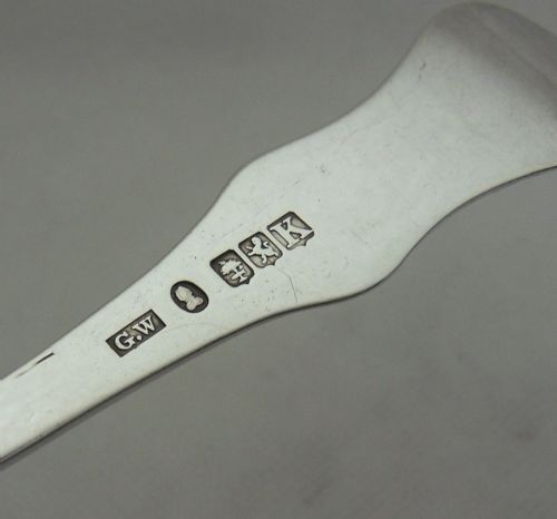GLASGOW 1829 SCOTTISH SILVER SAUCE LADLE BY GEORGE WHITE - ADDITIONAL PHOTO 3