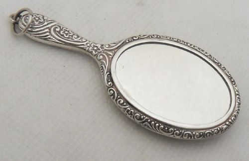 EDWARDIAN SILVER CHATELAINE MIRROR CHESTER 1904 CRISFORD AND NORRIS LTD - ADDITIONAL PHOTO 2