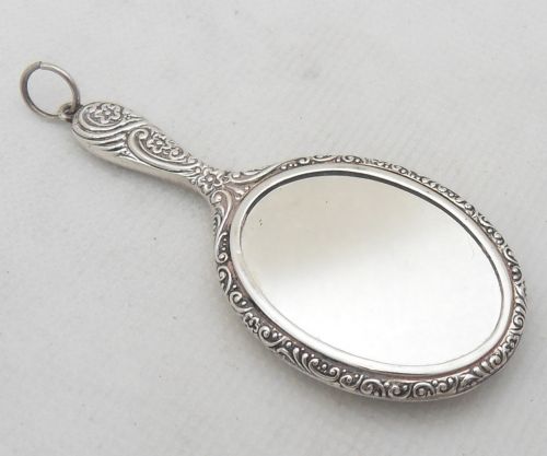 EDWARDIAN SILVER CHATELAINE MIRROR CHESTER 1904 CRISFORD AND NORRIS LTD - ADDITIONAL PHOTO 3