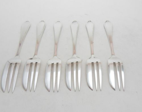 CASED SET OF 6 SILVER CAKE FORKS 1932 FRANCIS HOWARD LTD - ADDITIONAL PHOTO 4