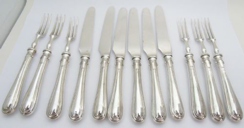 EDWARDIAN CASED SET OF SILVER HANDLED DESSERT CUTLERY - ADDITIONAL PHOTO 1