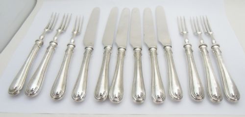 EDWARDIAN CASED SET OF SILVER HANDLED DESSERT CUTLERY - ADDITIONAL PHOTO 2