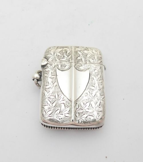 UNUSUAL EDWARDIAN SILVER VESTA HALLMARKED BIRMINGHAM 1902 - ADDITIONAL PHOTO 13