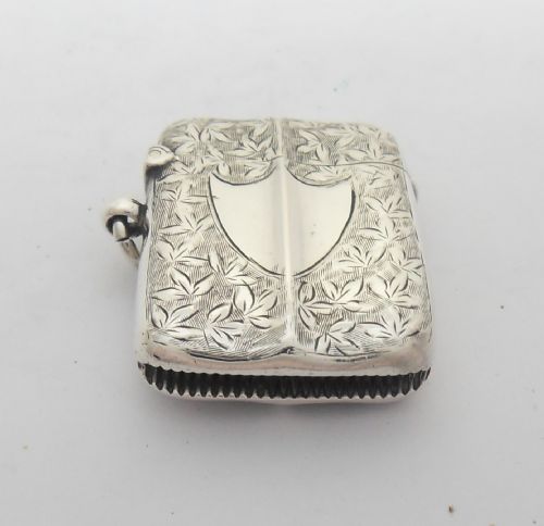 UNUSUAL EDWARDIAN SILVER VESTA HALLMARKED BIRMINGHAM 1902 - ADDITIONAL PHOTO 14