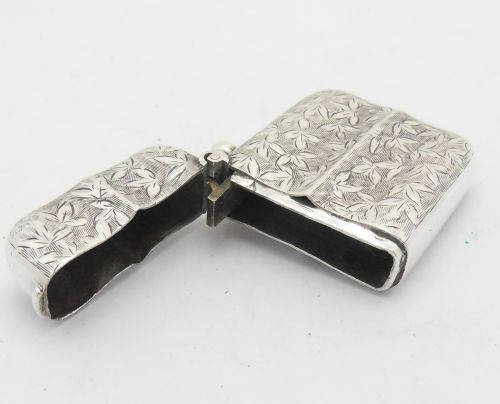 UNUSUAL EDWARDIAN SILVER VESTA HALLMARKED BIRMINGHAM 1902 - ADDITIONAL PHOTO 24
