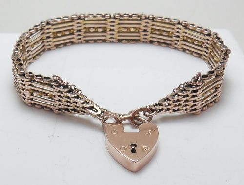 SUPERB EDWARDIAN 9CT ROSE GOLD GATE BRACELET - ADDITIONAL PHOTO 2