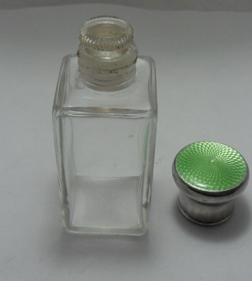 LONDON 1929 GREEN ENAMELLED TOPPED SCENT BOTTLE - ADDITIONAL PHOTO 4