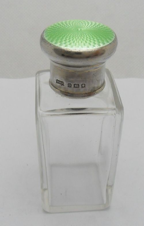 LONDON 1929 GREEN ENAMELLED TOPPED SCENT BOTTLE - ADDITIONAL PHOTO 6