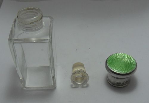 LONDON 1929 GREEN ENAMELLED TOPPED SCENT BOTTLE - ADDITIONAL PHOTO 9