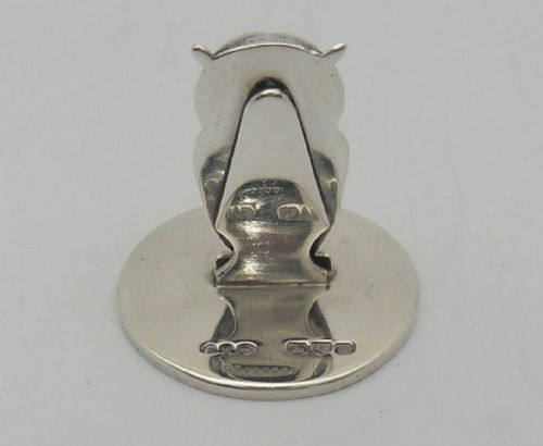 SAMPSON MORDAN SILVER OWL MENUCARD HOLDER CHESTER 1904 - ADDITIONAL PHOTO 7