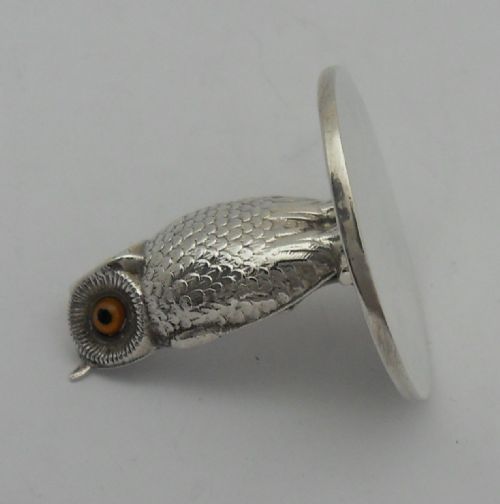 SAMPSON MORDAN SILVER OWL MENUCARD HOLDER CHESTER 1904 - ADDITIONAL PHOTO 9