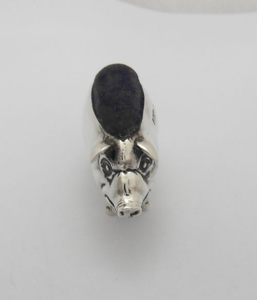 FINE SILVER 'PIG' PIN CUSHION BIRMINGHAM 1905 - ADDITIONAL PHOTO 3