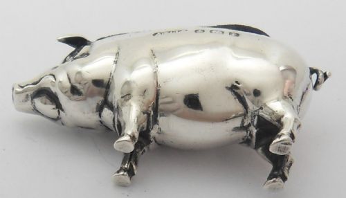 FINE SILVER 'PIG' PIN CUSHION BIRMINGHAM 1905 - ADDITIONAL PHOTO 6