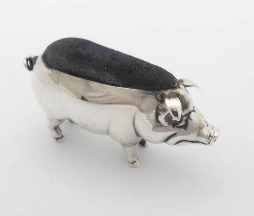 FINE SILVER 'PIG' PIN CUSHION BIRMINGHAM 1905 - ADDITIONAL PHOTO 10