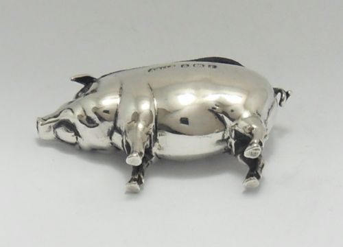 FINE SILVER 'PIG' PIN CUSHION BIRMINGHAM 1905 - ADDITIONAL PHOTO 12