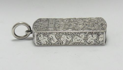 SAMPSON MORDAN RARE VICTORIAN SILVER VESTA CASE LONDON 1883 - ADDITIONAL PHOTO 1