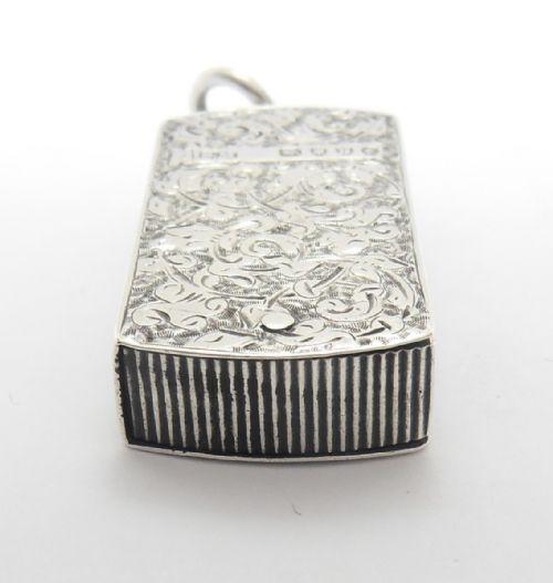 SAMPSON MORDAN RARE VICTORIAN SILVER VESTA CASE LONDON 1883 - ADDITIONAL PHOTO 2