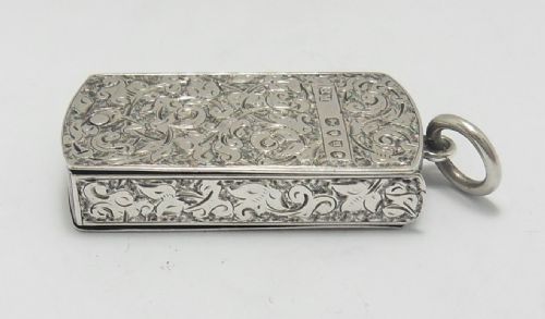 SAMPSON MORDAN RARE VICTORIAN SILVER VESTA CASE LONDON 1883 - ADDITIONAL PHOTO 5