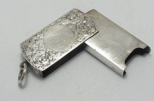 SAMPSON MORDAN RARE VICTORIAN SILVER VESTA CASE LONDON 1883 - ADDITIONAL PHOTO 8