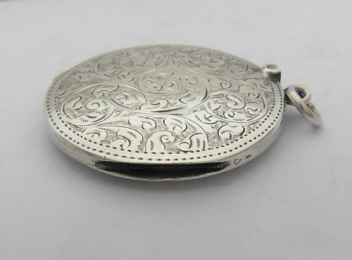 UNUSUAL CIRCULAR SILVER VESTA CASE CHESTER 1903 BY WM NEALE - ADDITIONAL PHOTO 5