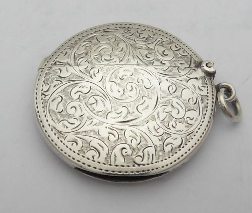 UNUSUAL CIRCULAR SILVER VESTA CASE CHESTER 1903 BY WM NEALE - ADDITIONAL PHOTO 6