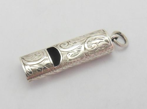 rare edwardian silver fob whistle birmingham 1905 - CATEGORY: ANTIQUE SILVER - DATED EDWARDIAN