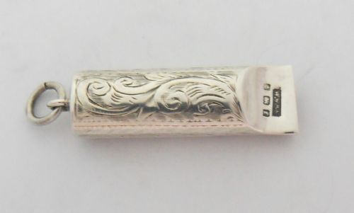 RARE EDWARDIAN SILVER FOB WHISTLE BIRMINGHAM 1905 - ADDITIONAL PHOTO 4