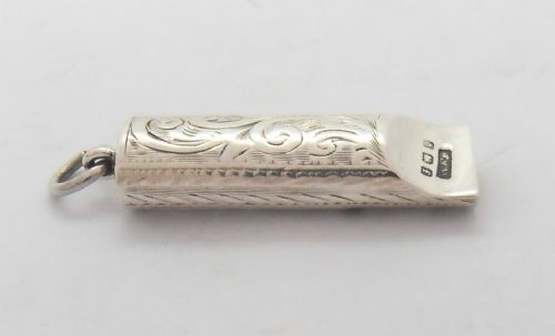 RARE EDWARDIAN SILVER FOB WHISTLE BIRMINGHAM 1905 - ADDITIONAL PHOTO 5