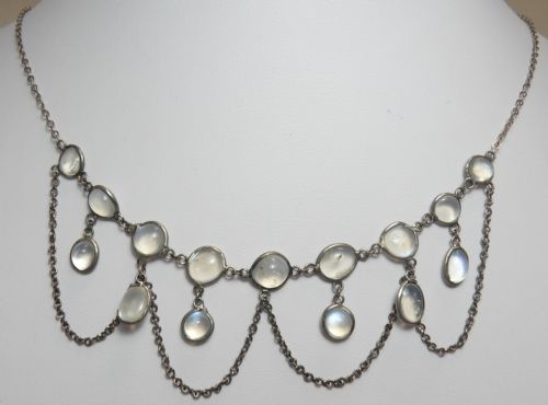 BEAUTIFUL EDWARDIAN FESTOON MOONSTONE NECKLACE - ADDITIONAL PHOTO 1