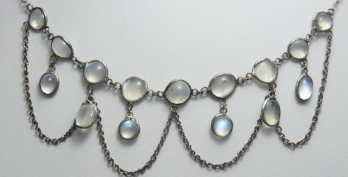 BEAUTIFUL EDWARDIAN FESTOON MOONSTONE NECKLACE - ADDITIONAL PHOTO 3