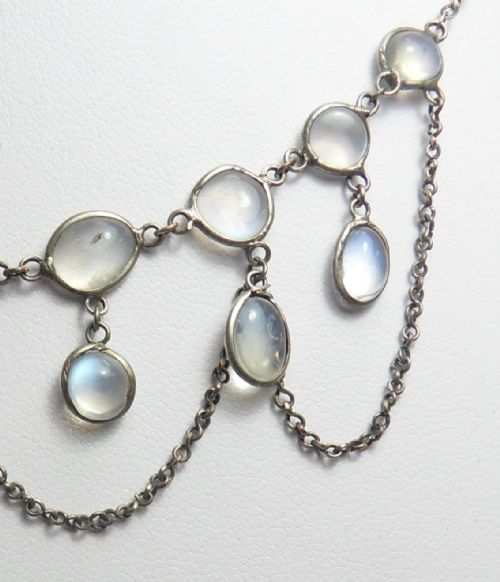 BEAUTIFUL EDWARDIAN FESTOON MOONSTONE NECKLACE - ADDITIONAL PHOTO 4