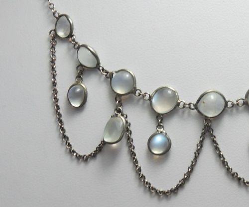 BEAUTIFUL EDWARDIAN FESTOON MOONSTONE NECKLACE - ADDITIONAL PHOTO 5