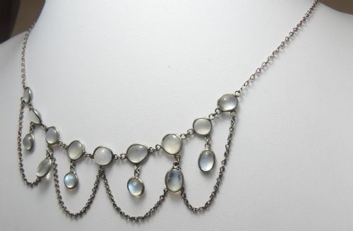 BEAUTIFUL EDWARDIAN FESTOON MOONSTONE NECKLACE - ADDITIONAL PHOTO 7
