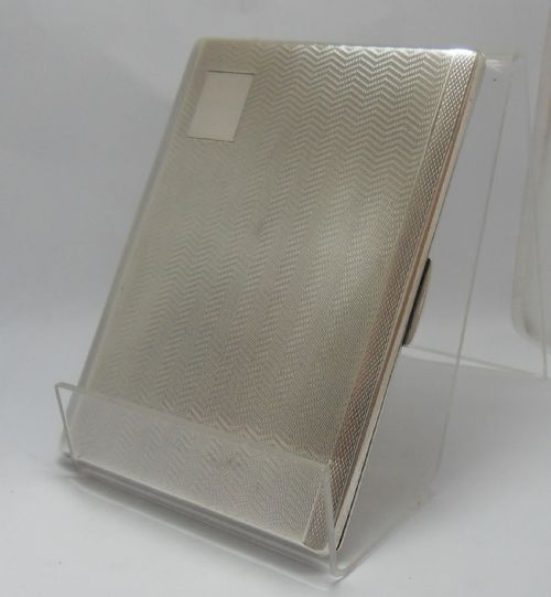 fine art deco silver cigarette case birmingham 1946 - CATEGORY: ANTIQUE SILVER - DATED 1950