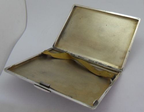 FINE ART DECO SILVER CIGARETTE CASE BIRMINGHAM 1946 - ADDITIONAL PHOTO 5