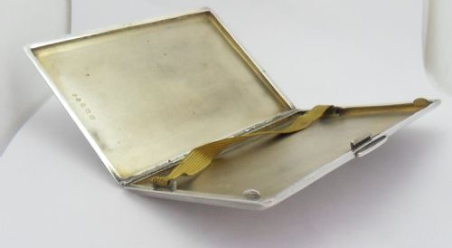 FINE ART DECO SILVER CIGARETTE CASE BIRMINGHAM 1946 - ADDITIONAL PHOTO 7