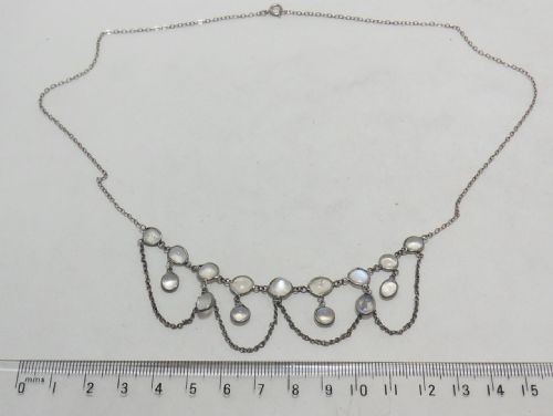BEAUTIFUL EDWARDIAN FESTOON MOONSTONE NECKLACE - ADDITIONAL PHOTO 8