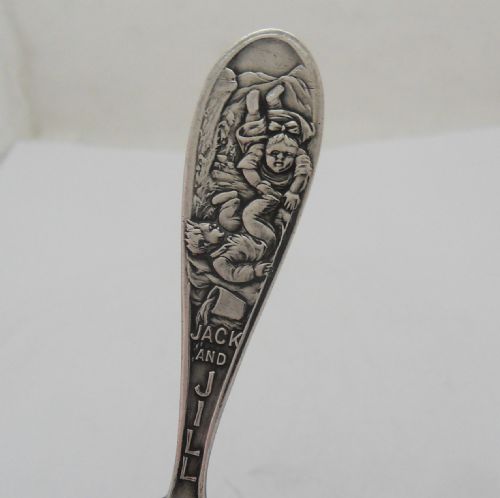 SILVER JACK JILL NURSERY SPOON GLASGOW 1930 BY W H COLLINS - ADDITIONAL PHOTO 2