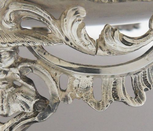 A MAGNIFICENT CHINOISERIE GEORGE II SWING HANDLED BASKET HALLMARKED LONDON 1757 BY SAMUEL HERBERT AND CO - ADDITIONAL PHOTO 11