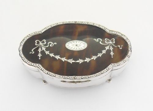 MAPPIN WEBB SILVER PIQUE TORTOISESHELL BOX BIRMINGHAM 1912 - ADDITIONAL PHOTO 5